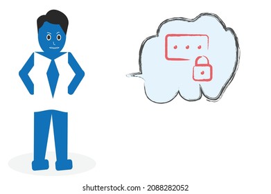 diseño de dibujos animados de iconos de bloqueo de contraseña