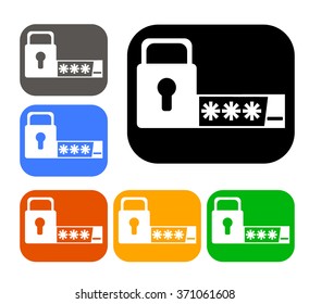 Password lock icon colored set for web and mobile applications vector illustration  