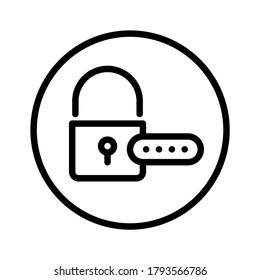 Password lock icon. Line vector. Isolate on white background.