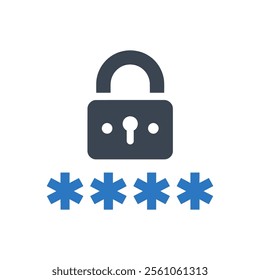 Password Lock Icon On White Background
