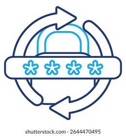 Password Lock icon represented by Password, padLock Dual Line style.