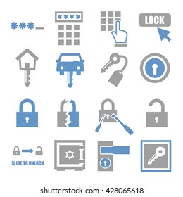 password, lock icon set