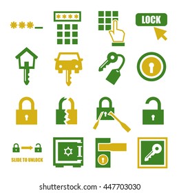 password, lock icon set