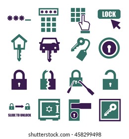 password, lock icon set
