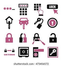 password, lock icon set
