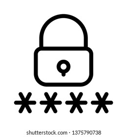 password lock line icon