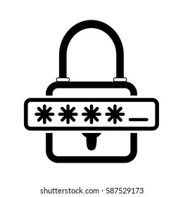Password lock Protection Icon. Flat Design. Business Concept Isolated Illustration.