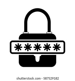 Password lock Protection Icon. Flat Design. Business Concept Isolated Illustration.