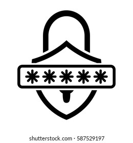 Password lock Protection Icon. Flat Design. Business Concept Isolated Illustration.