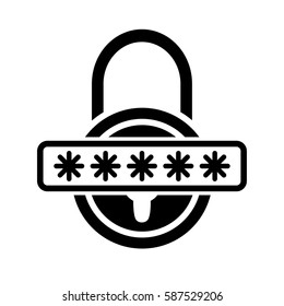 Password lock Protection Icon. Flat Design. Business Concept Isolated Illustration.