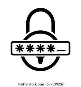 Password lock Protection Icon. Flat Design. Business Concept Isolated Illustration.