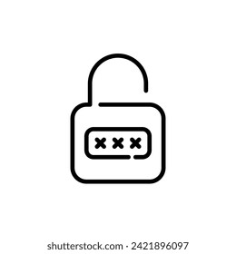 Password and lock. Secure account access. Pixel perfect icon