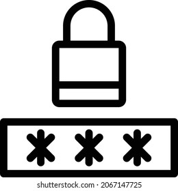 password lock thin line icon 