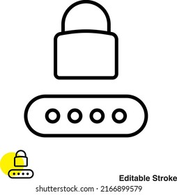 Password Lock Vector Line Icon