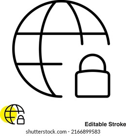 Icono de línea de bloqueo de contraseña