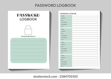 Password Logbook Organizer Design Template