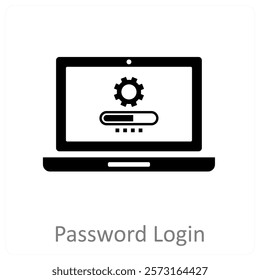 Password Login and login icon concept