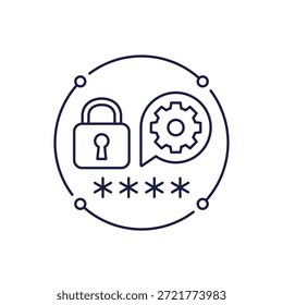 password management icon in line design
