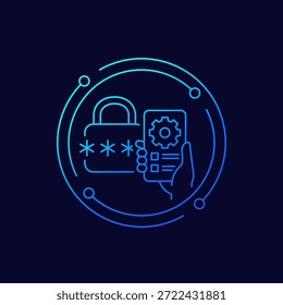 password manager app icon, linear design
