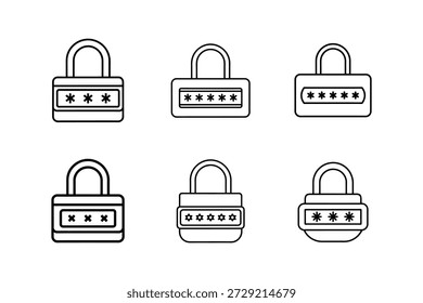 Ilustración vectorial de arte de línea de icono de administrador de Contraseña