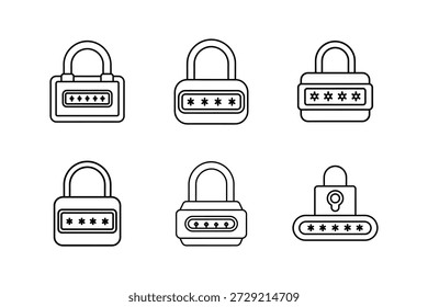 Ilustración vectorial de arte de línea de icono de administrador de Contraseña
