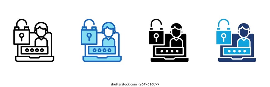 Password Manager Symbol Multi Style Vector Illustration