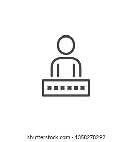Password manager line icon. linear style sign for mobile concept and web design. Personal user account password outline vector icon. Cyber security protection symbol, logo illustration. Pixel perfect