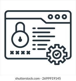Ilustración vectorial de iconos de esquema de administrador de Contraseña