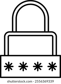 Password Manager Vector Line Icon Design