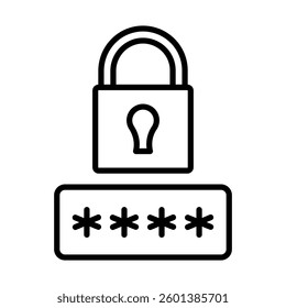 Password Manager Vector Line Icon Design