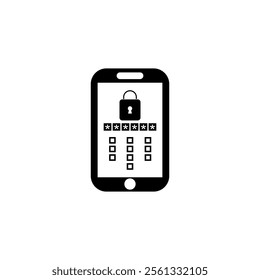 Password mobile icon. Sign up icon, regiester or registration Icon vector simple element illustration