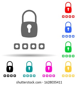 password multi color style icon. Simple glyph, flat vector of cyber security icons for ui and ux, website or mobile application