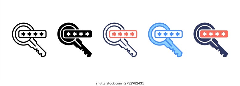 Contraseña Multi Style Icon Set
