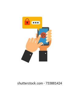 Password notification with fingerprint icon