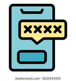 Password notification is popping up on smartphone screen, ensuring mobile security