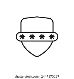 Password on shield vector icon. Simple protection icon. Stars password data protection.
