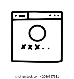 icono de contraseña en el vector de línea del sitio