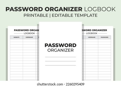 Password Organizer Logbook KDP Interior