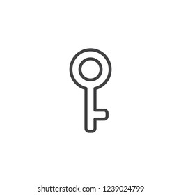 Password outline icon. linear style sign for mobile concept and web design. Key simple line vector icon. Symbol, logo illustration. Pixel perfect vector graphics
