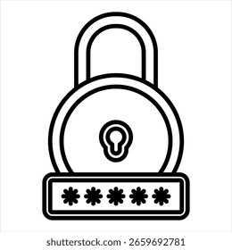Password Outline Icon Vector Illustration