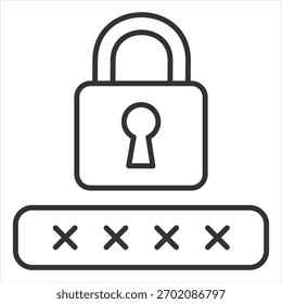 Password Outline Icon Vector Illustration