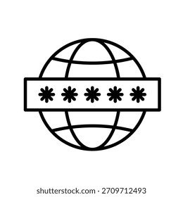 Ilustración vectorial de iconos de contorno de Contraseña