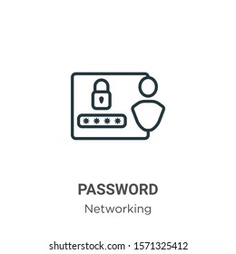 Password outline vector icon. Thin line black password icon, flat vector simple element illustration from editable internet security concept isolated on white background