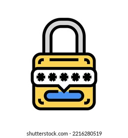 vector de icono de color de candado de contraseña. signo de candado de contraseña. ilustración de símbolo aislado
