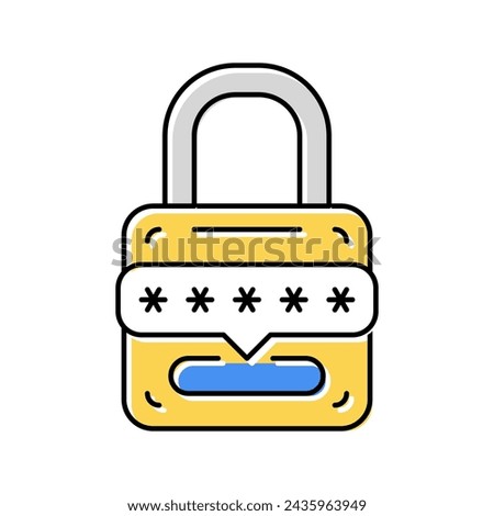 password padlock color icon vector. password padlock sign. isolated symbol illustration