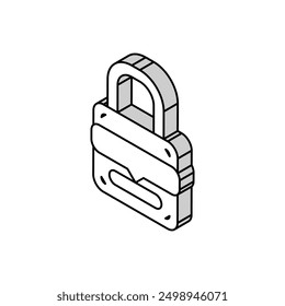 Passwort-Vorhängeschloss isometrischer Symbolvektor. Kennwort-Vorhängeschloss. einzelne Symbolgrafik