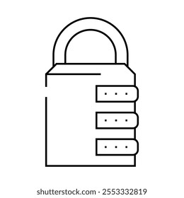 senha padlock linha ícone vetor. senha padlock sinal. isolado contorno símbolo ilustração preta