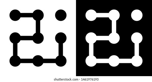 Password Pattern. Glyph Icon in White and Black Version.