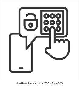 Password Pattern Icon Vector Illustration Outline