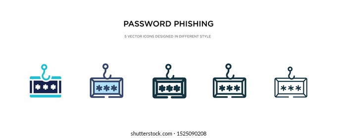 password phishing icon in different style vector illustration. two colored and black password phishing vector icons designed in filled, outline, line and stroke style can be used for web, mobile, ui